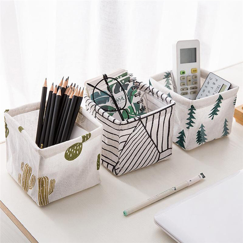 Desktop Makeup Organizer Storage Box Desk Stationery Storage Basket Cosmetic Debris Finishing Box