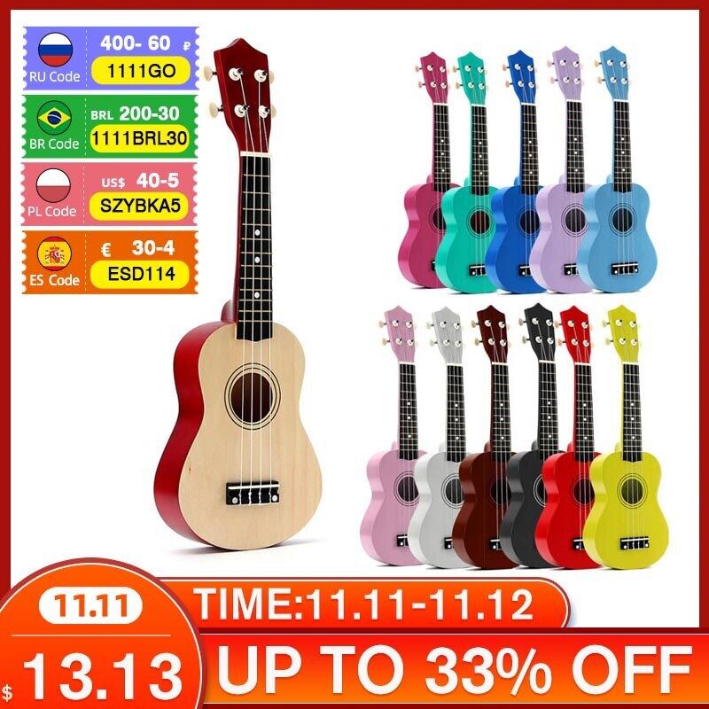 Đàn Ukulele Gỗ Trầm Ngựa Vằn 21 Inch Đàn Ghi-ta Gỗ Hồng Mộc 4 Dây Đàn Ukulele Bass Quà Tặng Cho Trẻ Em Nhạc Cụ