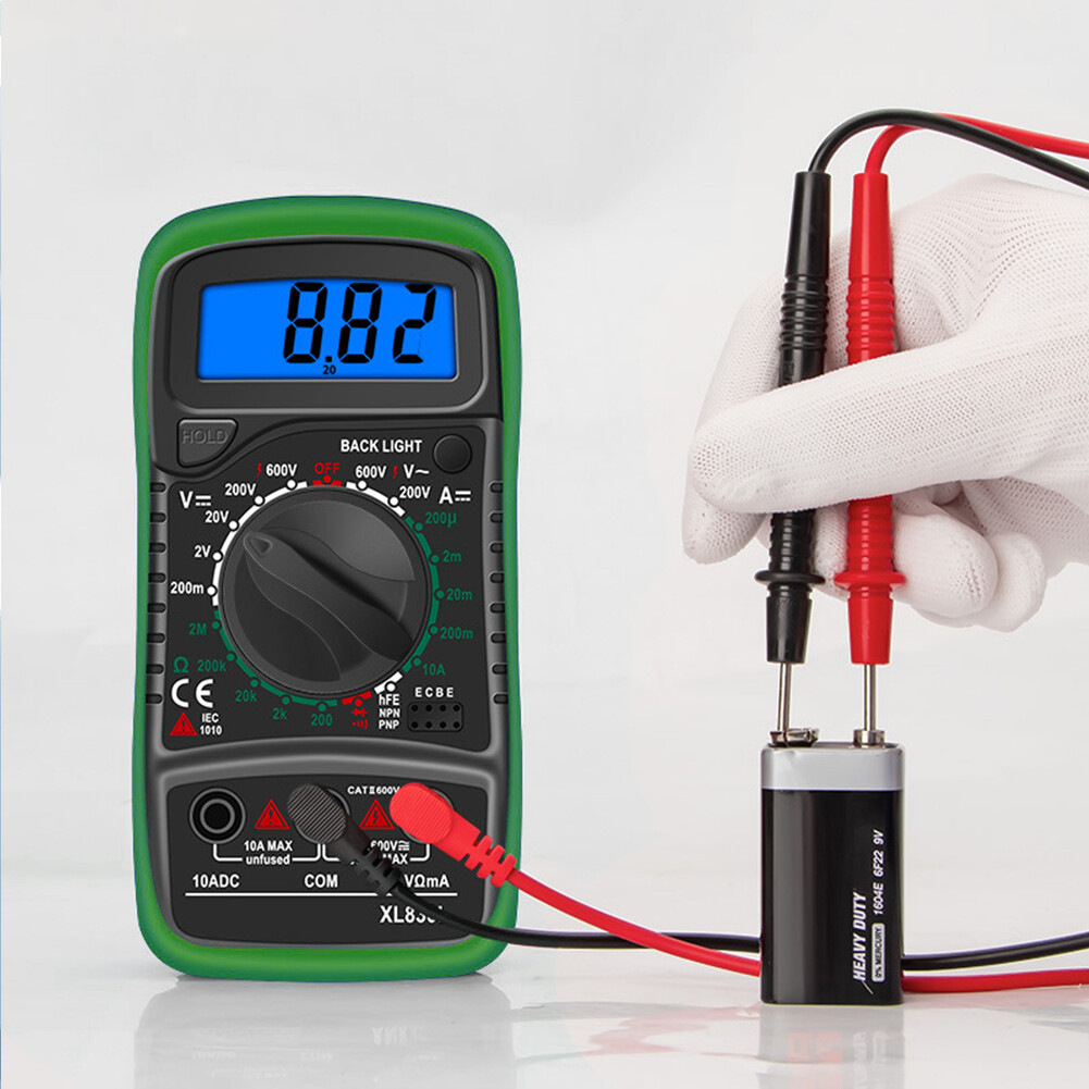 Portable AC/DC Voltage Test Meter LCD Backlight Display Multifunctional Digital Multimeter Tester for Professional Factory School