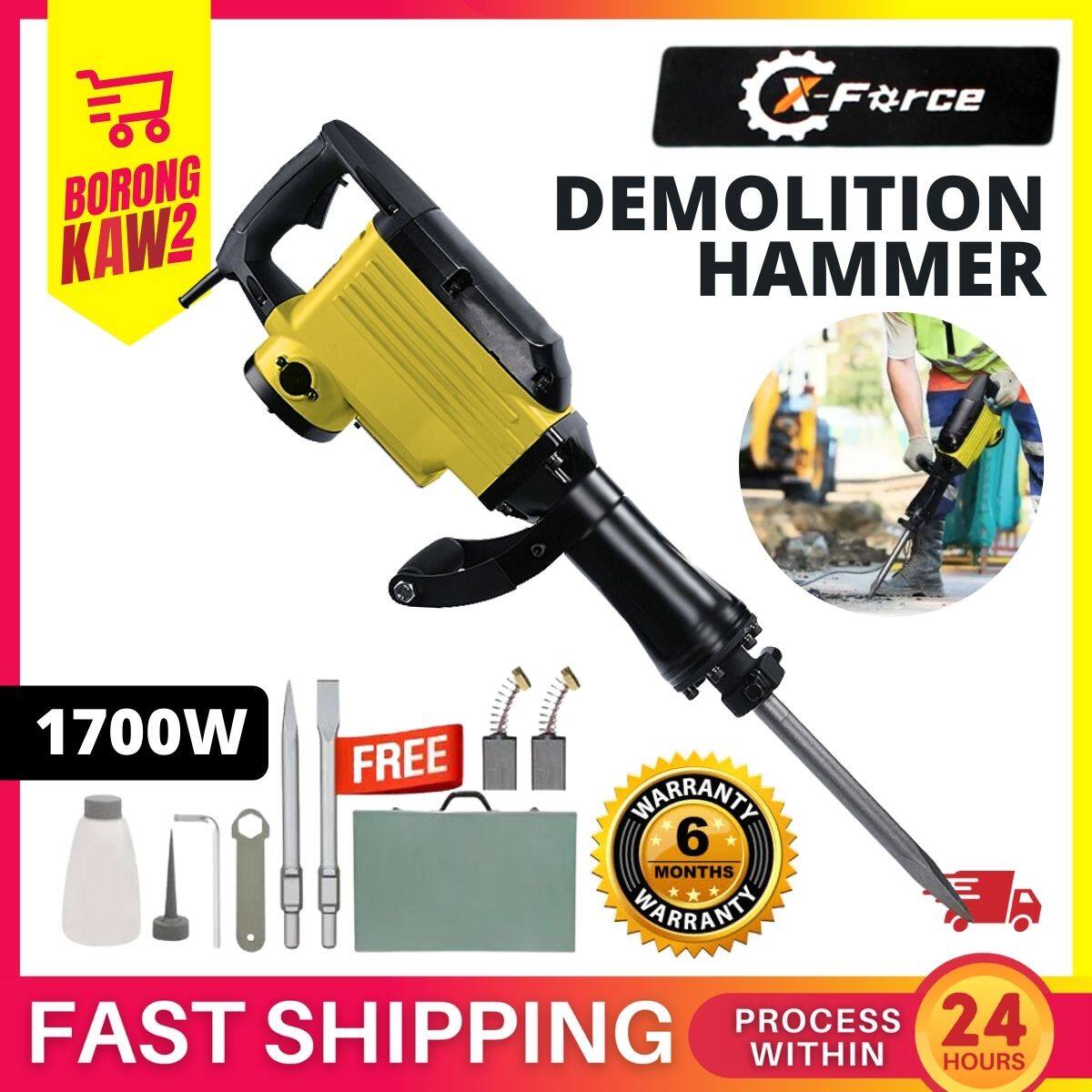 BKK XForce 65A 1700 Heavy Duty Hex Demolition Hammer Electric Hammer