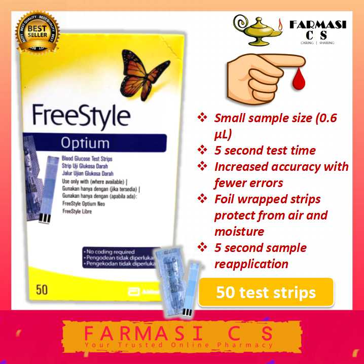 PROMO Abbott FreeStyle Optium Test Strips 50 pieces ( 1 box ) EXP:11/ ...