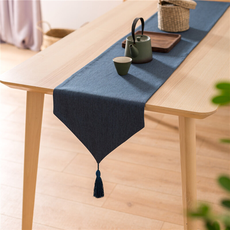 Dream Hunter Simple Table Runner Tassel Plain Decorative Cotton Colorful Tea Coffee Table Cloth Cabinet Cover Towel Multicolor Wedding Decor