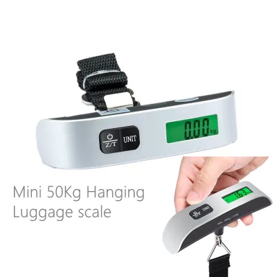 40kg Mini baggage scale 50kg-110lb Hanging Digital Electronic Luggage Scale Portable Suitcase Travel Hook Hanging Scale 40-off