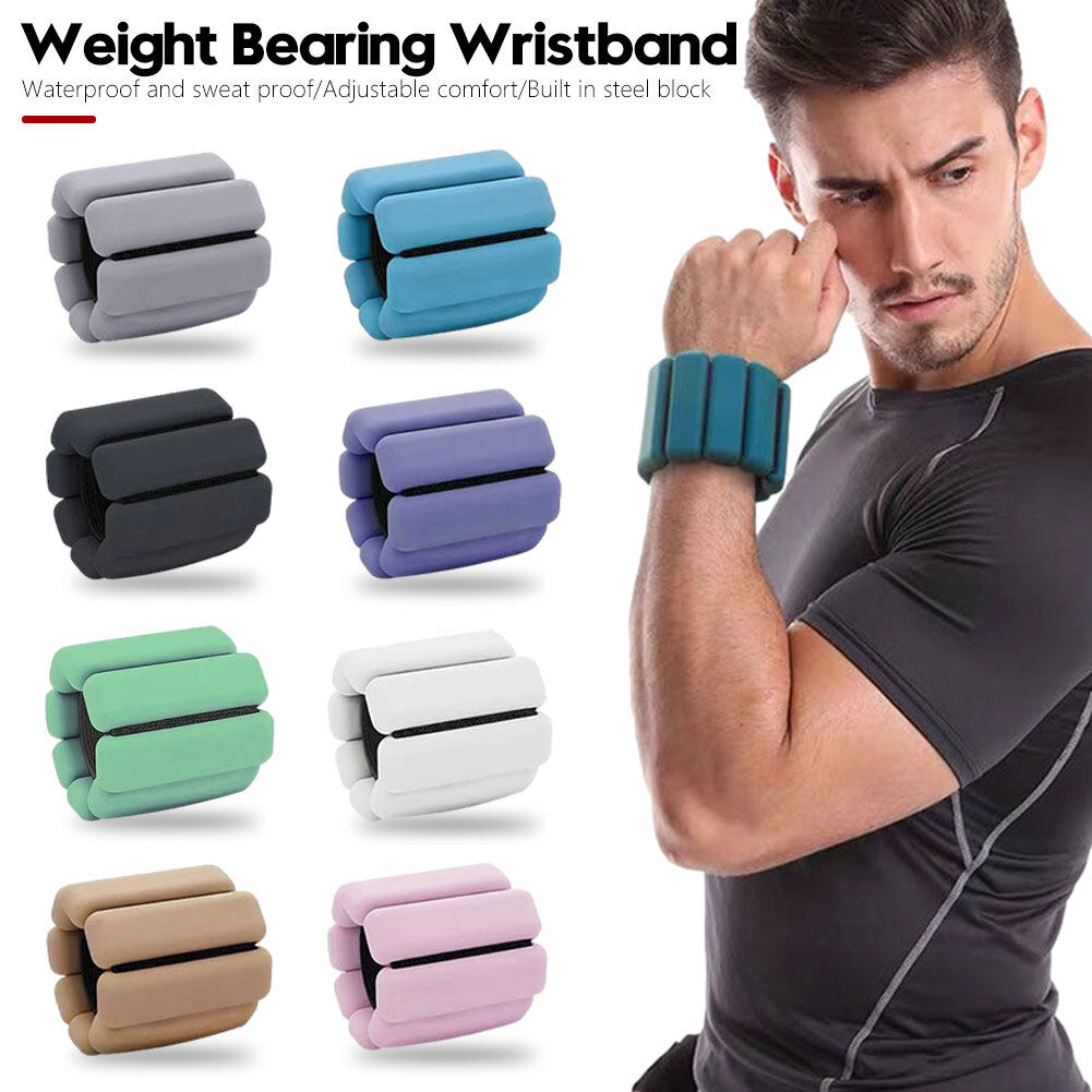 1 Pair One Pound Strength Training Wrist Weights Adjustable Wearable