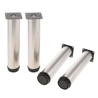 Fityle Stainless Feet Plinth Legs For Kitchen Cabinet Table Desk