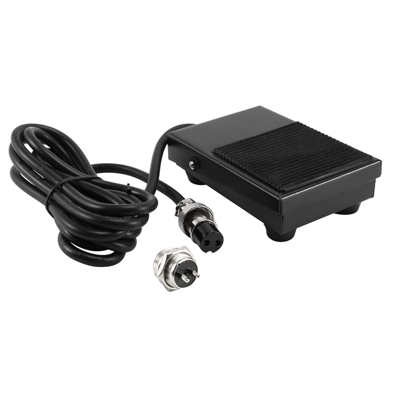 Hand Metal Foot Pedal Switch 1.8 Meters Cable 2 Pins Connector Spot Welding Tig Torch