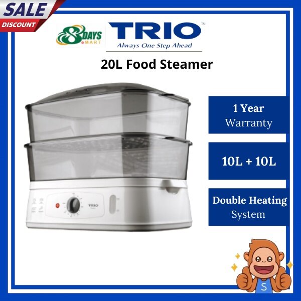 TRIO Food Steamer TFS18 ( 2 Tier 10L + 10L per tray ) Pengukus Makanan