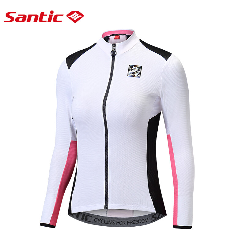 Santic Cycling Jersey for Women Long Sleeve UV-protection Breathable MTB Road Bike Jersey Bike Shirts with Pockets Women Bicycle Jersey L8C01093