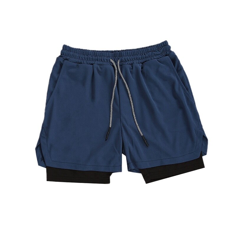 Happybuyner Men Summer Beach Casual Shorts Athletic Gym Sports Above Knee Training Swimwear Quick Dry 2 In1Short Pants For Run Outdoor