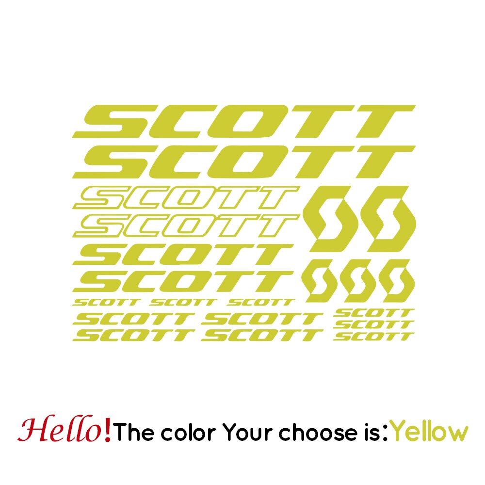 Wellsunny Hot Sale Scott Stickers For Bike Frame Decor Mtb Cycling Vinyl Sticker SCOTT Road Bicycle Decals