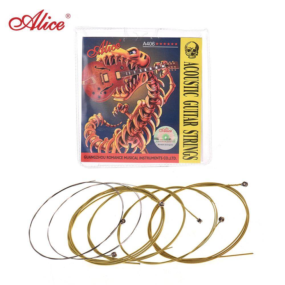 Alice A406 Series Acoustic Folk Guitar Strings Set Stainless Steel Wire Steel Core Coated Copper Alloy Wound, 6pcs/ Set, Super Light