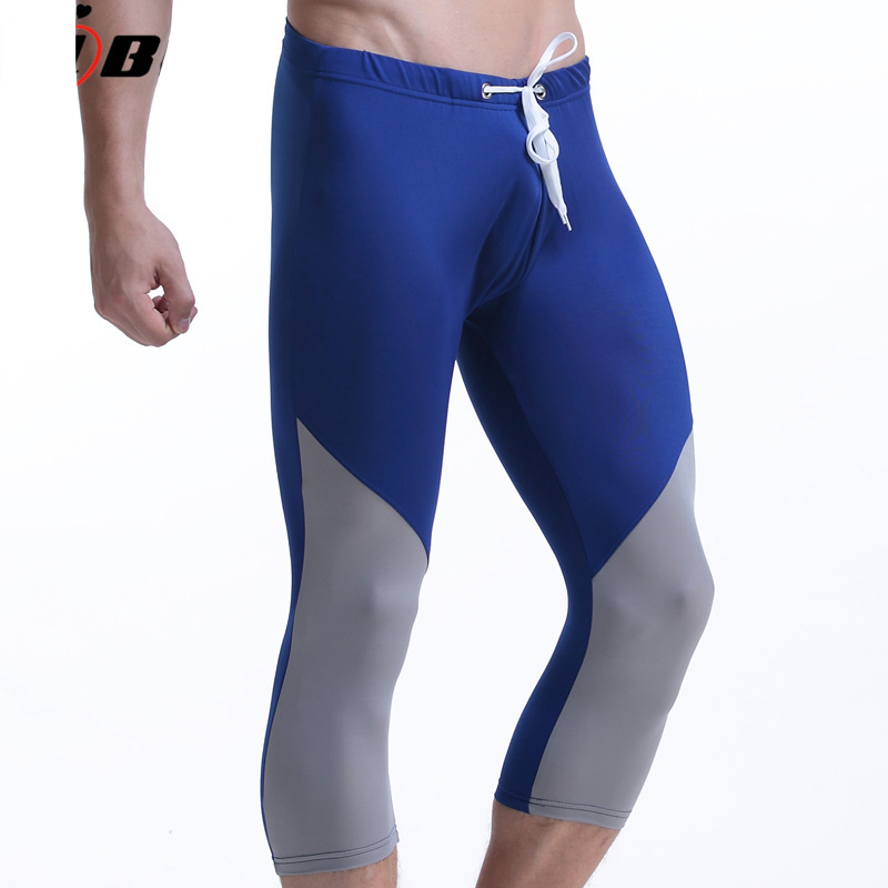 Men's Swimming Capris Shorts Teenager Male Bodybuilding Fashion Swimming Trunks Seaside Beach Spa Swimwear MM458