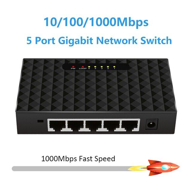 1000m network switch gigabit mini 5-port eu plug desktop switch fast ethernet lan hub rj45 ethernet and switching hub shunt