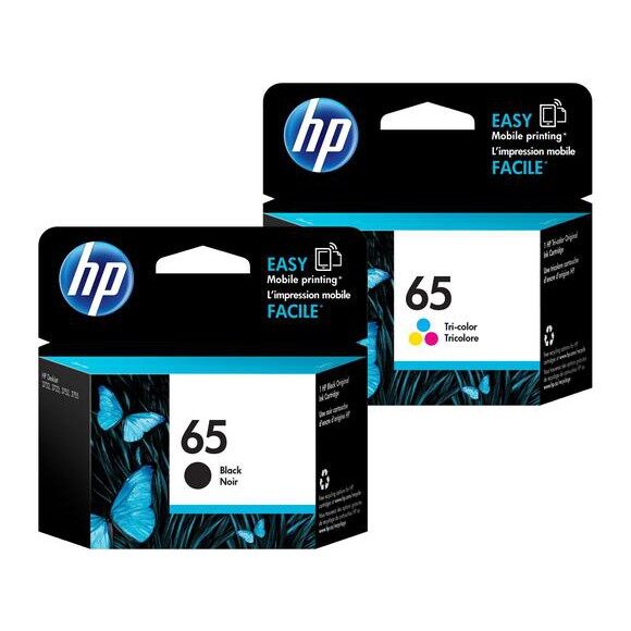 hp 65 black and tricolor cartridges