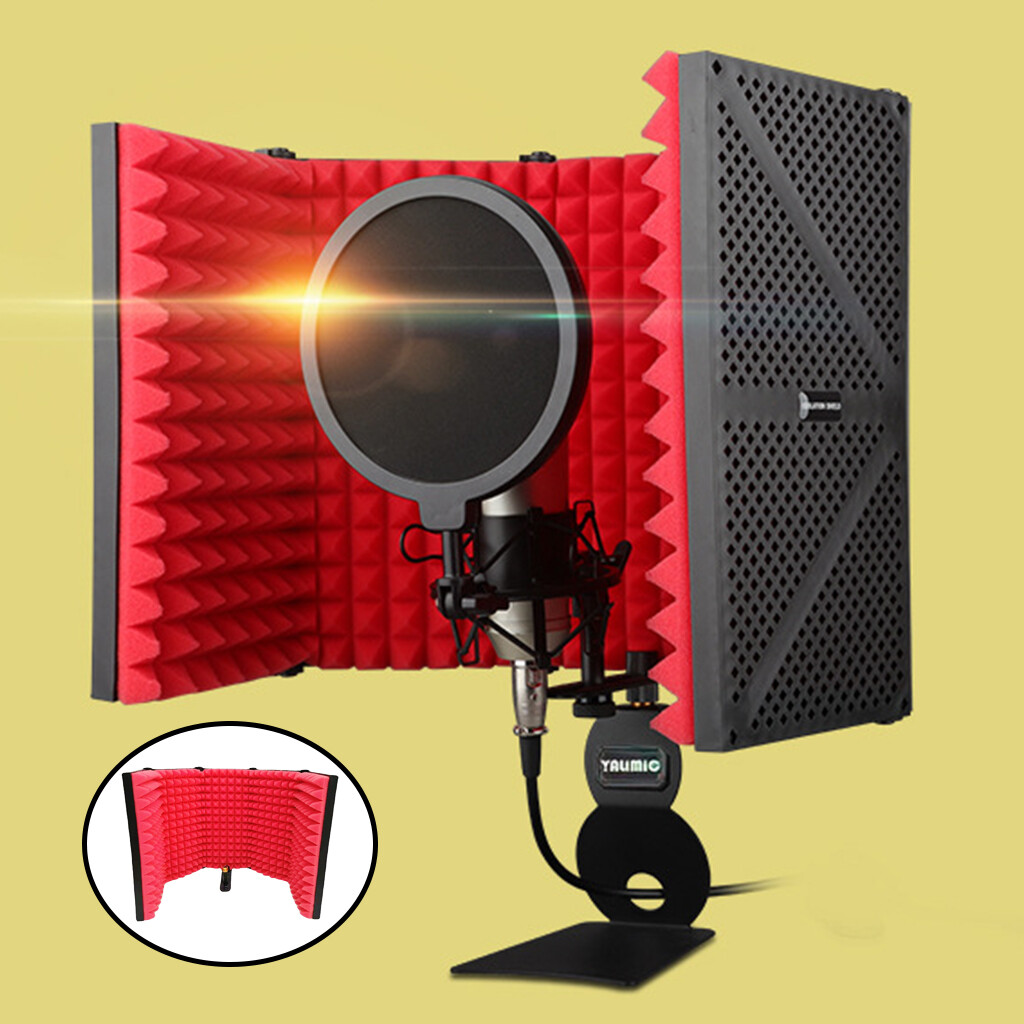 Kowaku Adjustable Microphone Shield Isolation Reflection Filter Portable Vocal Booth