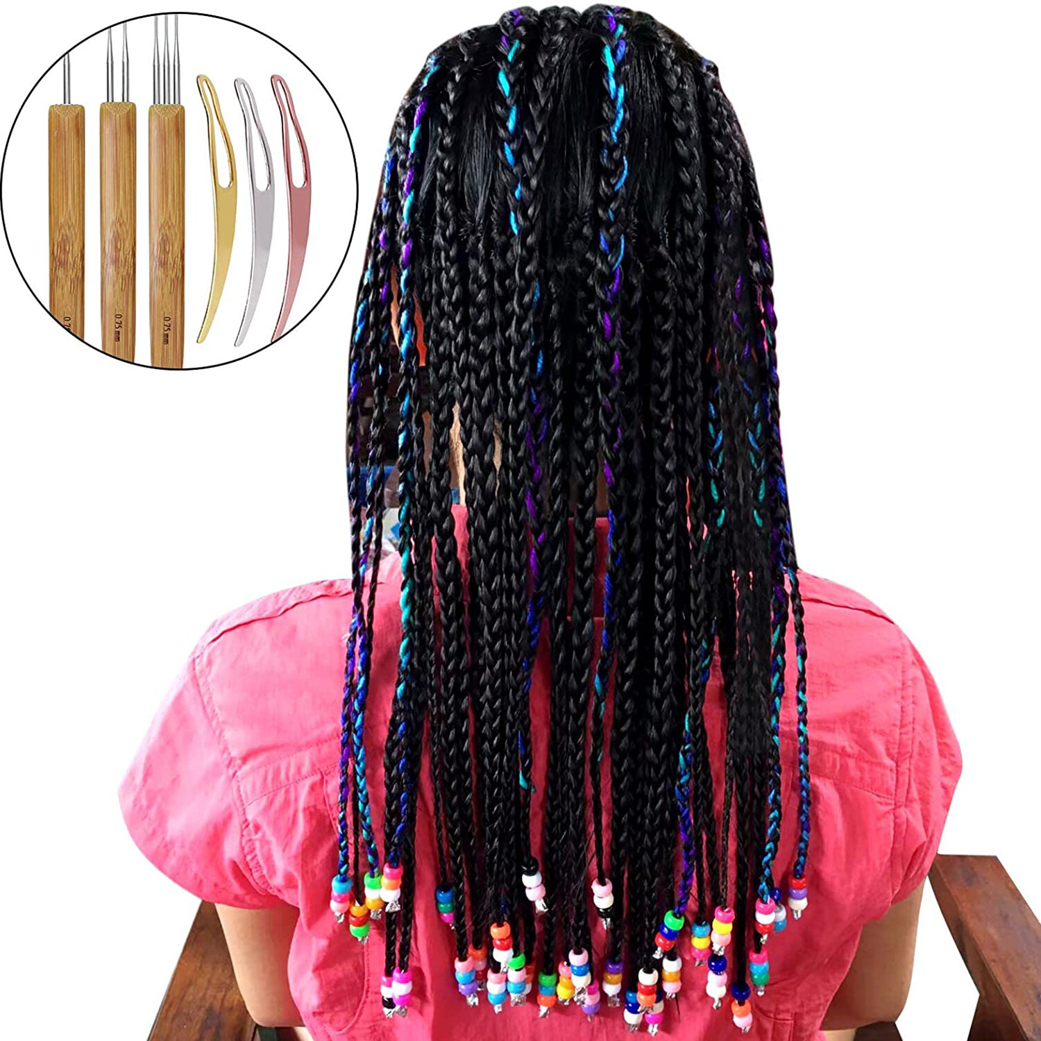 6 Locking Craft Including Weaving Braid Hair Tool Set Hook Dreadlock Crochet