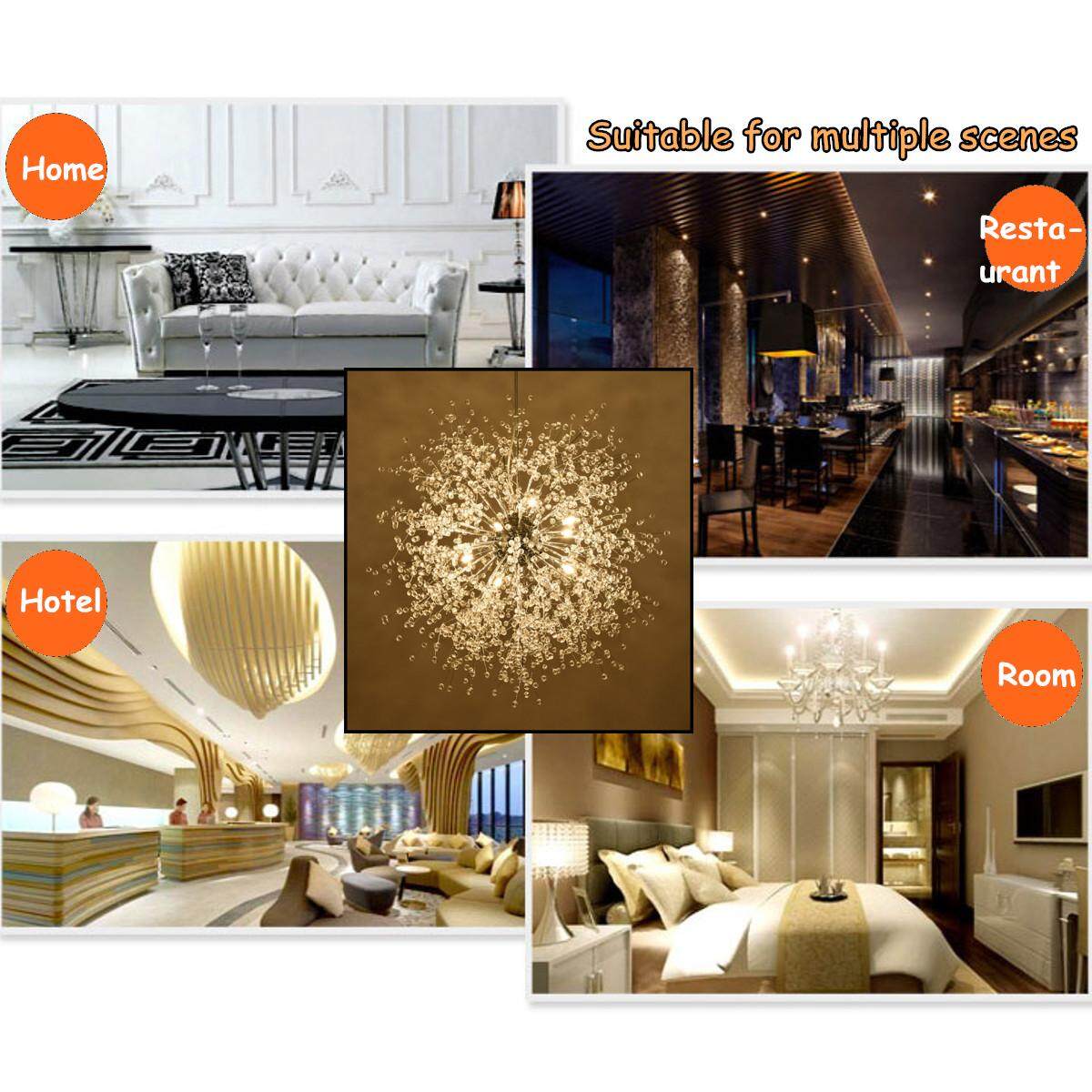 Modern Dandelion LED Chandelier Fireworks Pendant Lamp Ceiling Lights Home Decor