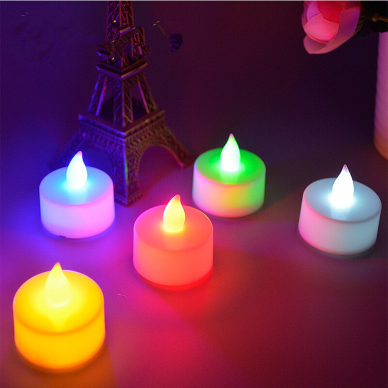 Led Light Flameless LED Candle Battery Operated Tea Light Flickering Diwali Christmas Battery Powered Cylinder LED Tea Light Candle smokelesstasteless for Home Wedding Dinner Decor