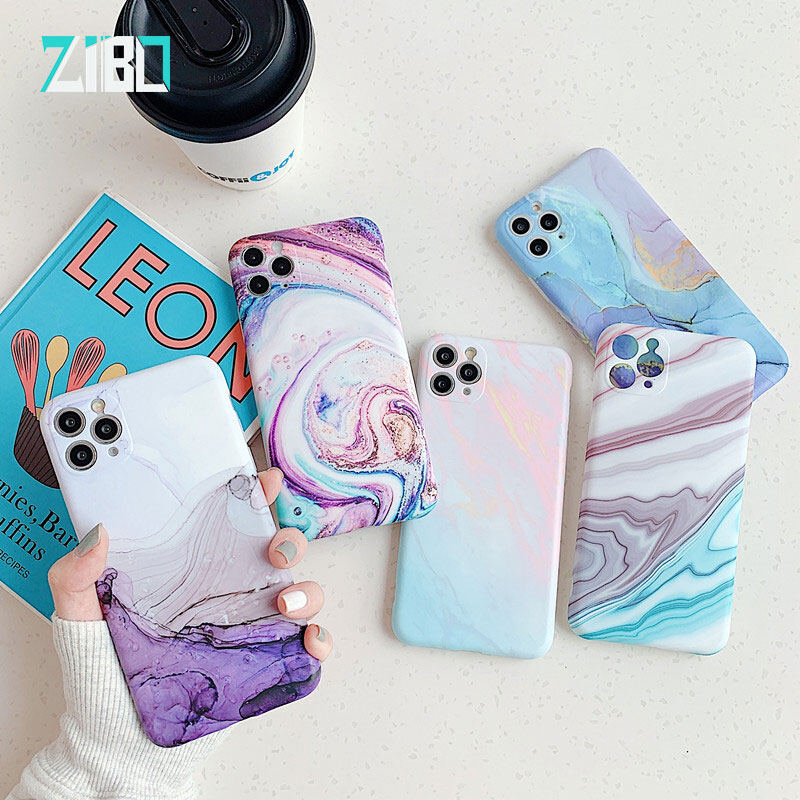 Fashions Color Marble Pattern Phone Case For iPhone 15 14 13 Pro Max 12 11 Pro Max  XS Max XR X 14 15 Plus Women's Protective Cover Cases Shockproof Soft Silicone Casing
