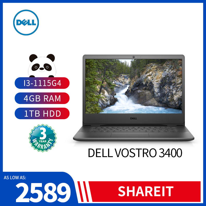 Dell Vostro 14 3400 (V3400/Intel i3-1115G4/4GB/1TB/Intel® UHD Graphics/W10P/3Yrs) with ExpressCharge™️ Battery for Home School Student SME Business Office Use Laptop Malaysia