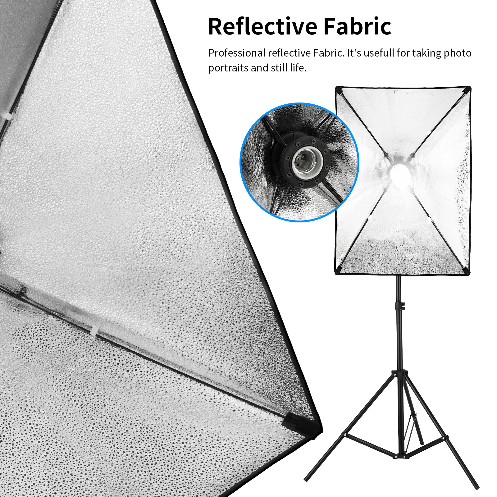 Selens 2X 135W LED hộp mềm Softbox chụp ảnh chiếu sáng liên tục Kit đứng Studio