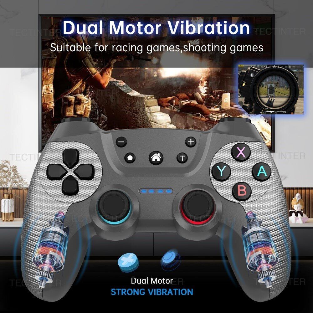 Narsta Tay cầm chơi game không dây hỗ trợ tay điều khiển Bluetooth tương thích với bộ chuyển đổi Nintendo Pro/ Switch OLED/Switch Lite PC Controle phím điều khiển