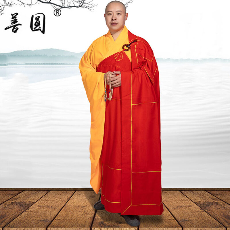 Monk Buddhist Costume Robes，Zen Robe Hemp Yarn Fabric Zen Buddhist Robe Meditation Gown Monk Training Suit Buddhist Shaolin Monk Kung fu Robe Meditation Long Gown Suit 36# 