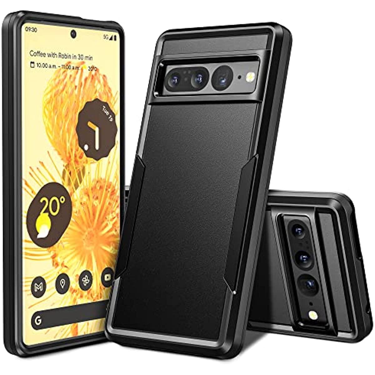Black Protective case for Google Pixel 8 Pro, Pixel 7 Pro,Dual Layer Anti-Drop Military Grade Case Anti-Fingerprint Heavy Duty Protection Hard Phone Case for Google Pixel 8/Pixel 7/Pixel 6 Pro/Pixel 6/Pixel 6A