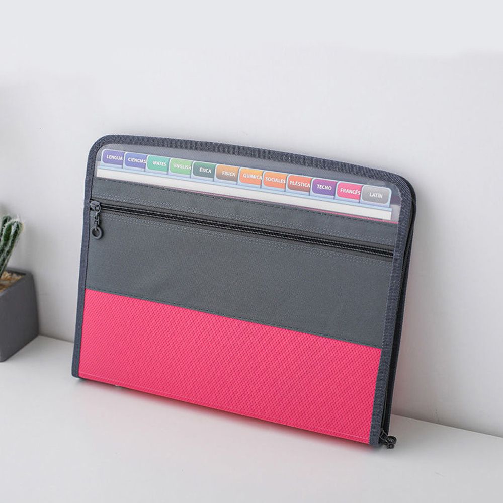 MMLUCK Multilayer Desk Organizer 13 Pockets School Stationery Student Paper Bag Office Supplies Zipper Organ Bag A4 Storage Bag File Storage Bag Document Bag