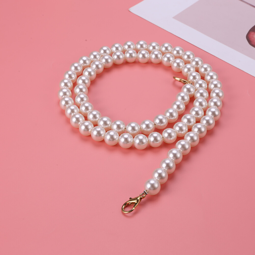 Elegant Fashion Pearl Bag Strap Belt Handles for Women DIY Messenger Shoulder Handbag Portable Replacement Chains