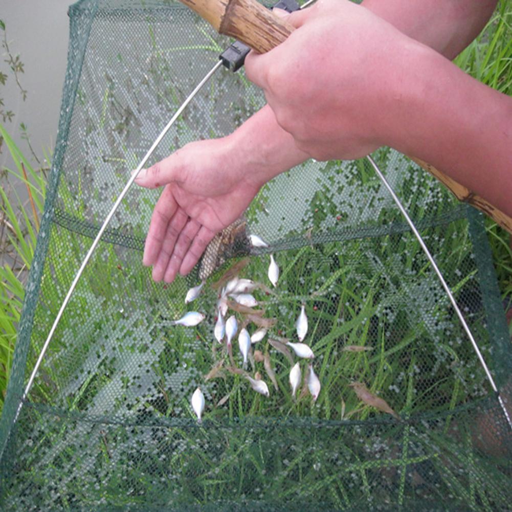 Portable Folding Square Fishing Net Fish Network Crab Shrimp Cage Mesh Trap