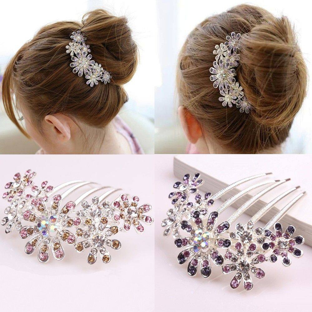 1pc Hair comb rhinestone flower hair plug new flower metal jewelry crystal diamond jewelry hair accessories flapper comb hair hoop