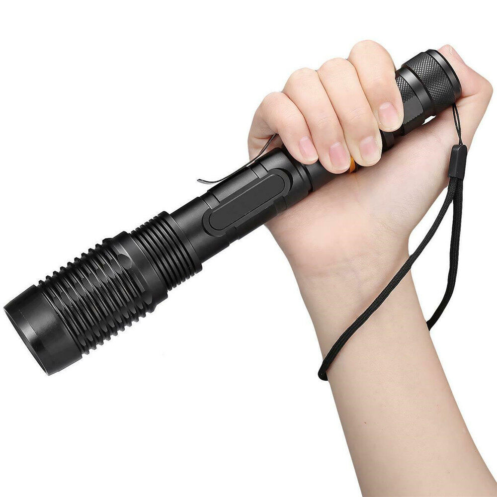 Original 350000lm siêu zoom đèn pin Tactical T6 LED Torch đèn pha cho cắm trại ngoài trời-INTL