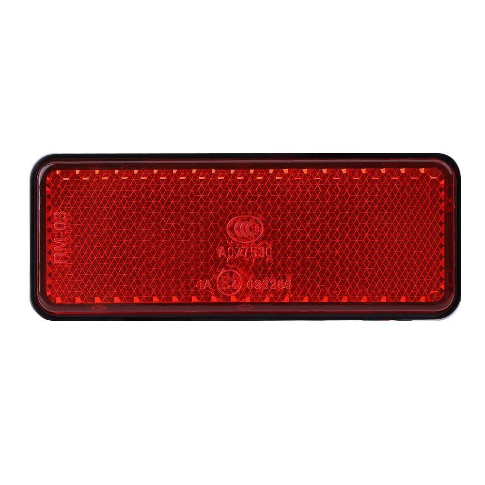 【Ready Stock】Universal Motorcycle Scooter Moped Rectangle LED Reflector Tail Brake Light Stop Lamp Red shell red light