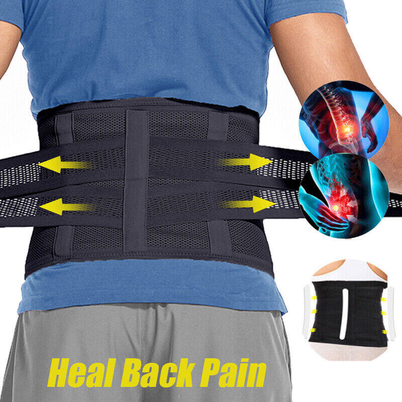 Lower Back Support Waist Brace Lumbar Belt Spine Pain Relief Double Pull Strap