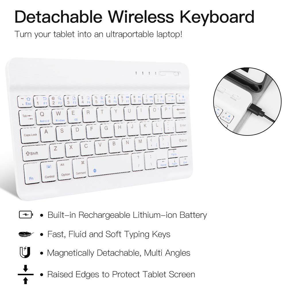 Vỏ bàn phím với hộp đựng bút chì cho iPad Mini 7 2024 A17 Pro, Bàn phím Bluetooth không dây và mạnh mẽ ngủ tự động/wake lật da thông minh bìa cho iPad Mini 6th 5th 4 3 2 1