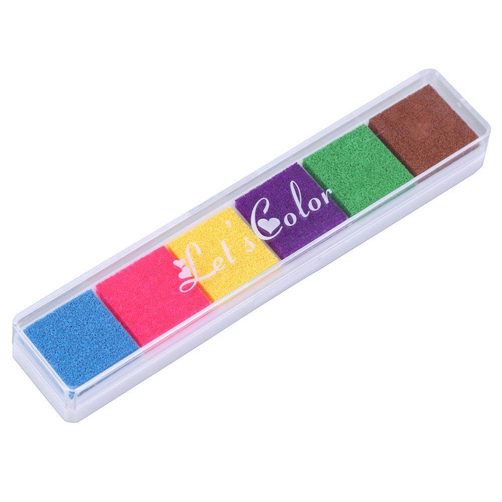 6 Colors Fingerprint Inkpad DIY Scrapbooking Colorful Ink Pad Stamp Decor