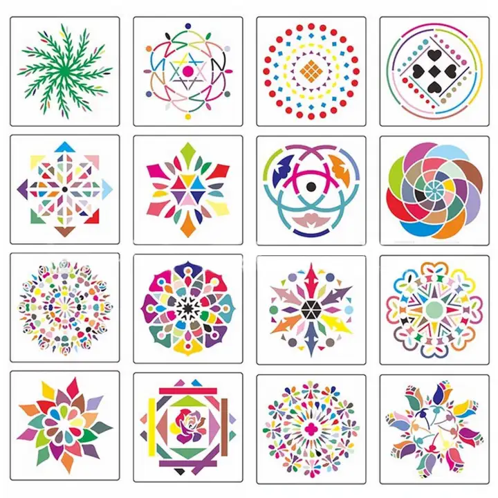 16pcs mandala dotting painting stencils templates for diy craft furniture wood canvas rocks fabrics wall art 13x13cm painting templates