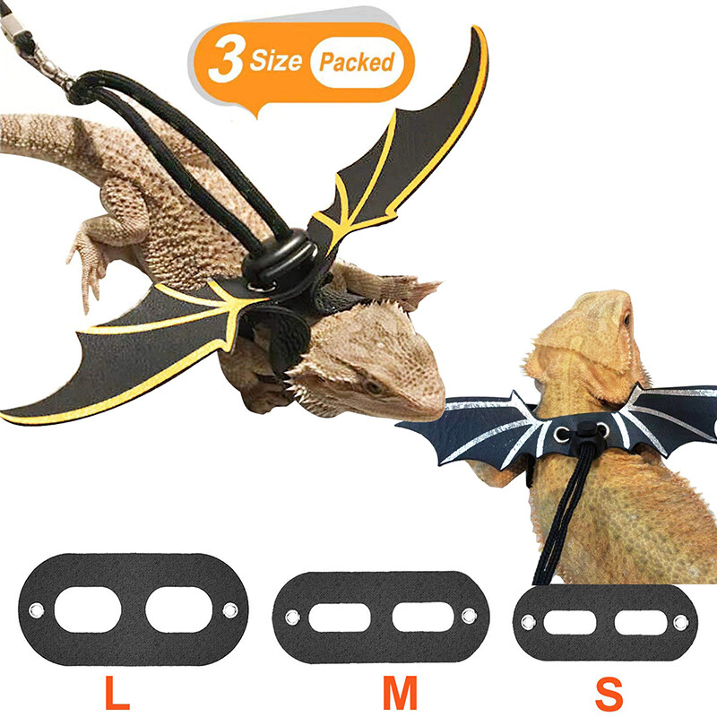 Tumato 4Pcs Reptile Lizard Gecko Bearded Dragon Harness And Leash Adjustable Strap