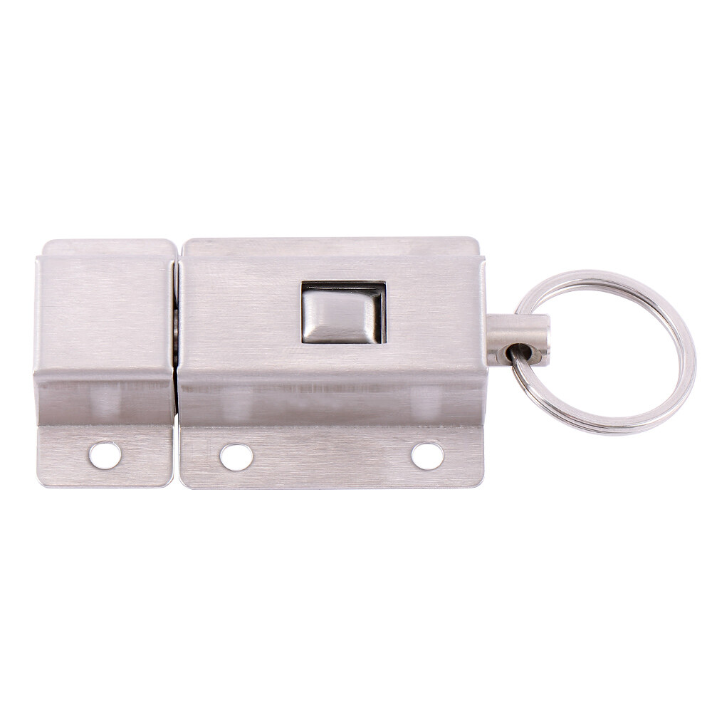 Durable with Button Spring Door Slide Lock Door Bolts Lock Barrel Bolt Door Hardware