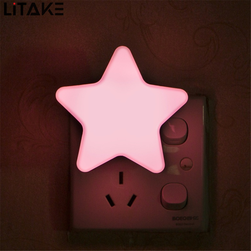 Induction Mini Star Shape Led sensor Control Night Light For Kids Bedroom Bedside Baby Sleep Light Low Power Consumption Bedside Lamp