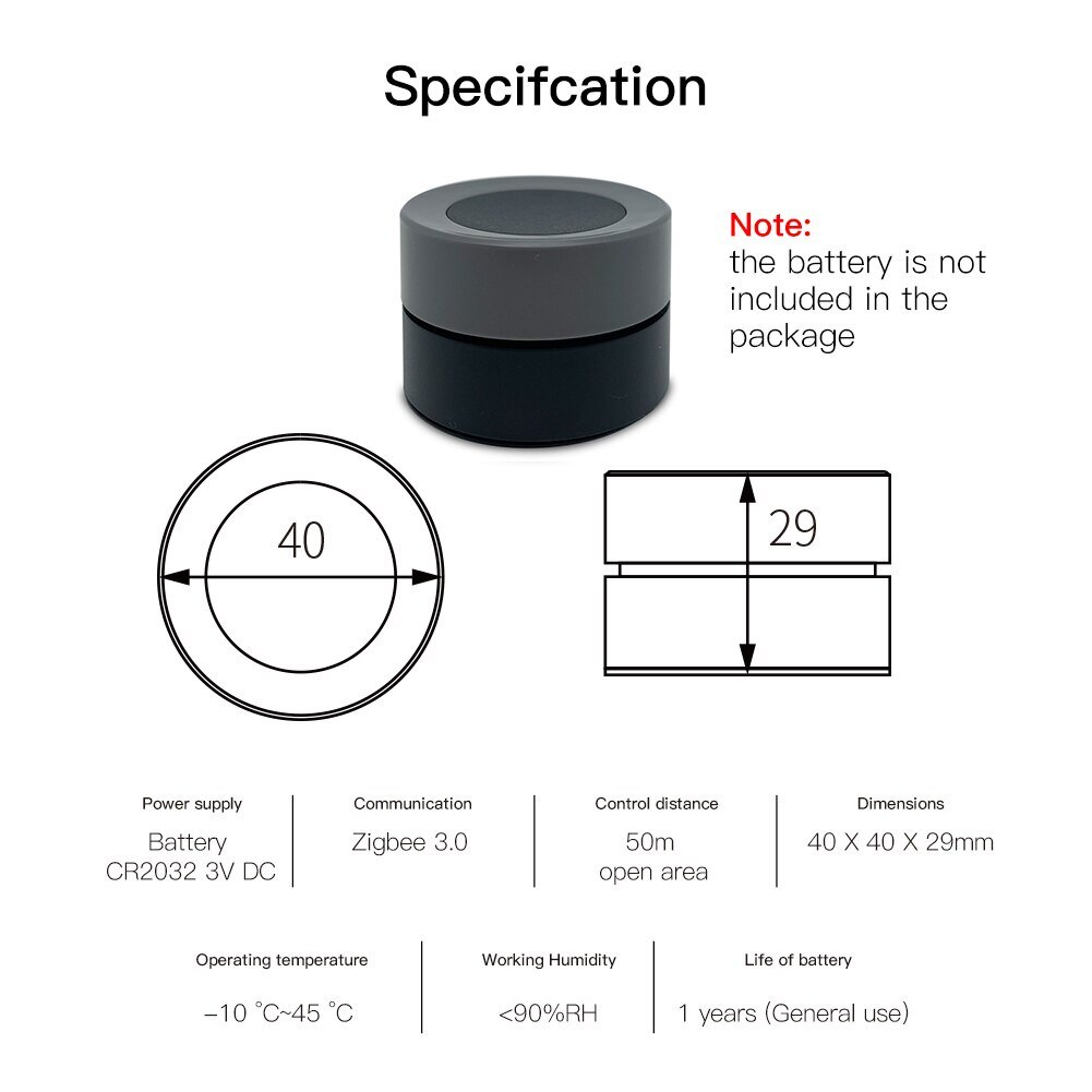 【COD】New Tuya ZigBee Smart Knob Switch Wireless Scene Switch Button Controller Battery Powered Automation Scenario Smart Life App