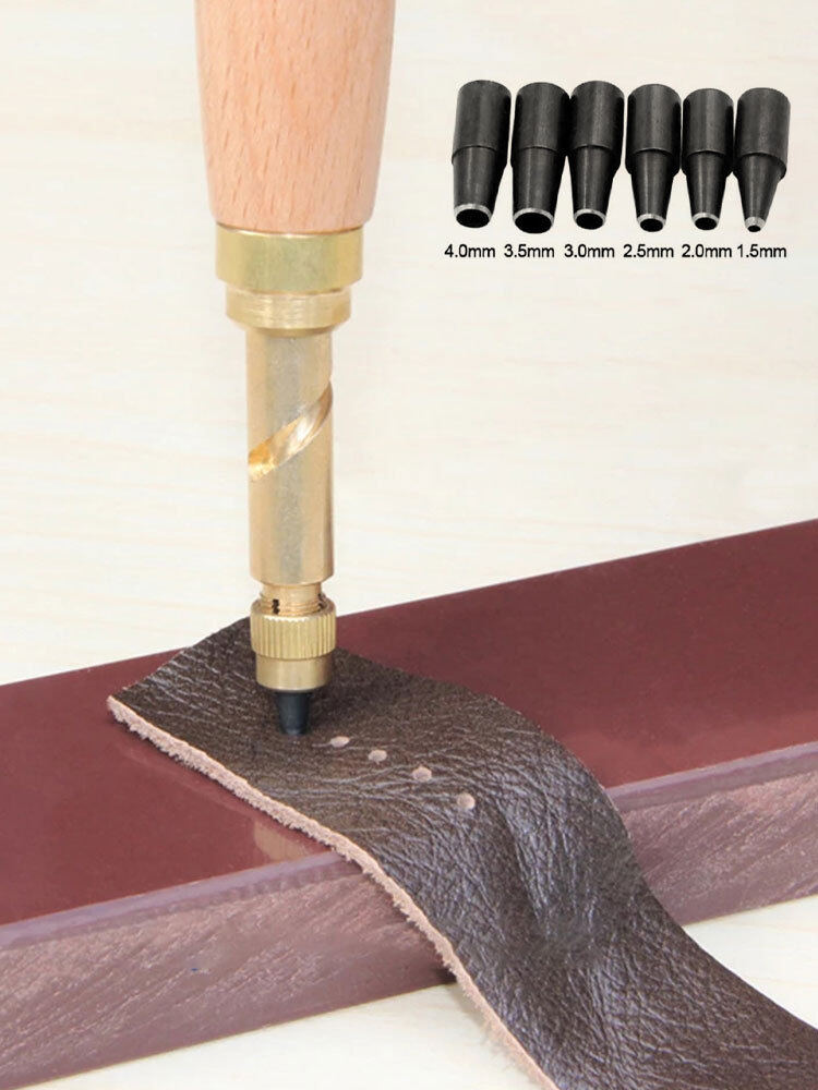6 Cái/bộ Máy Đục Lỗ Thắt Lưng Tự Động 1.5-4Mm Máy Đục Lỗ Xoay Câm Dài Có Thể Thay Thế, Dụng Cụ Làm Đồ Da Thủ Công