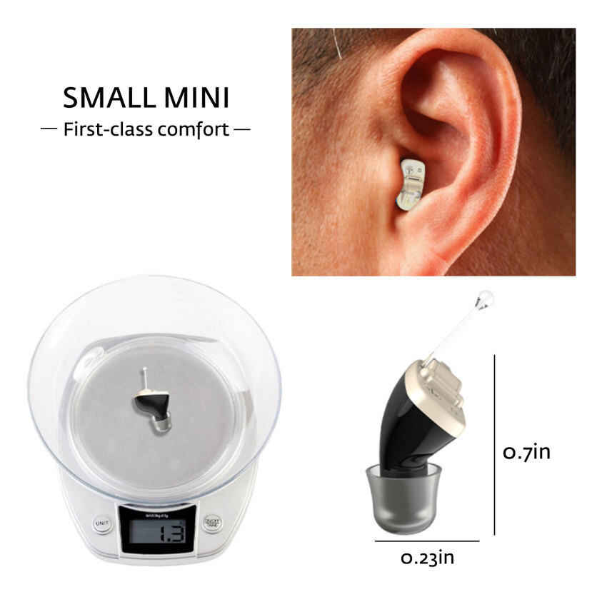 【100 Original】Wireless Hearing Aids Mini CIC Invisible Heaing Aid