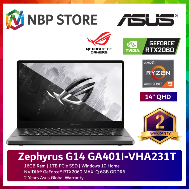 Asus Zephyrus G14 GA401I-VHA231T 14 QHD Gaming Laptop ( Ryzen 9-4900HS, 16GB, 1TB SSD, RTX2060 6GB, W10 ) Malaysia