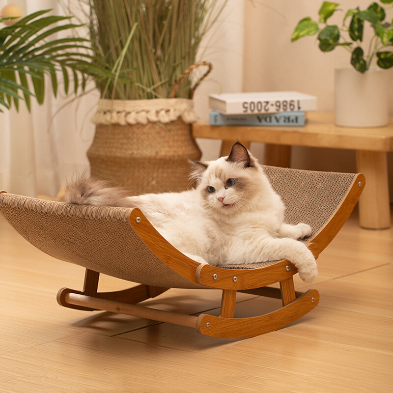 Rocking Bed Cat Scratch Board for Grind Paws and Sleep Cat Toy
