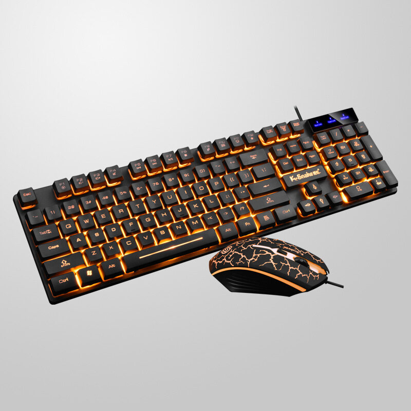 orange keyboard and mouse