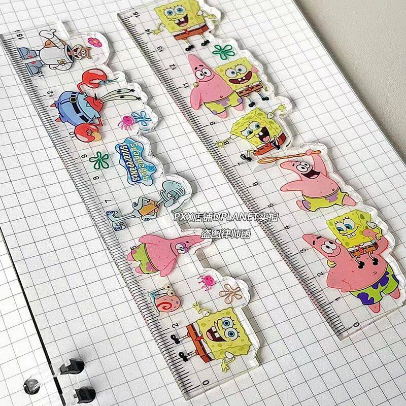 2PCS-Cute cartoon Speng Bobs Skwarepants ruler measuring drawing ruler