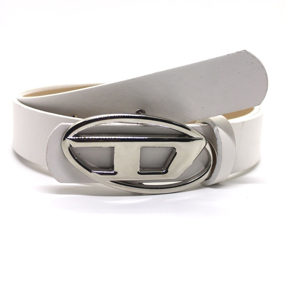 Genuine NEW DIESEL American retro silver buckle D letter belt men's versatile decorative dress jeans belt women's autumn and winter new style ITALY NEW