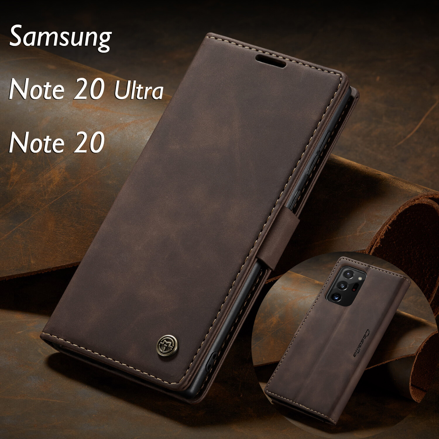 For Samsung Galaxy A34 5G/A54/A14/Note 20 Ultra/Note 20 Case Classic premium leather flip wallet protection Cover Casing With card slot